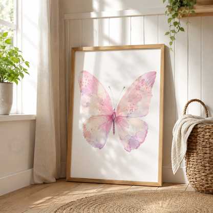 Pastel Butterfly Wall Art Print Set – Girls Bedroom & Nursery Decor