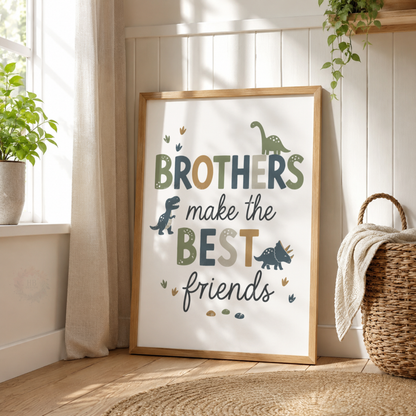 Dinosaur Brothers – Personalised Big Bro & Lil Bro Print Set