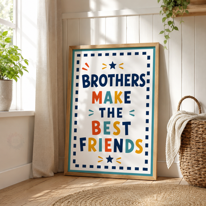 Personalised Brothers Initial Print Set – Colourful Boys Bedroom Wall Art