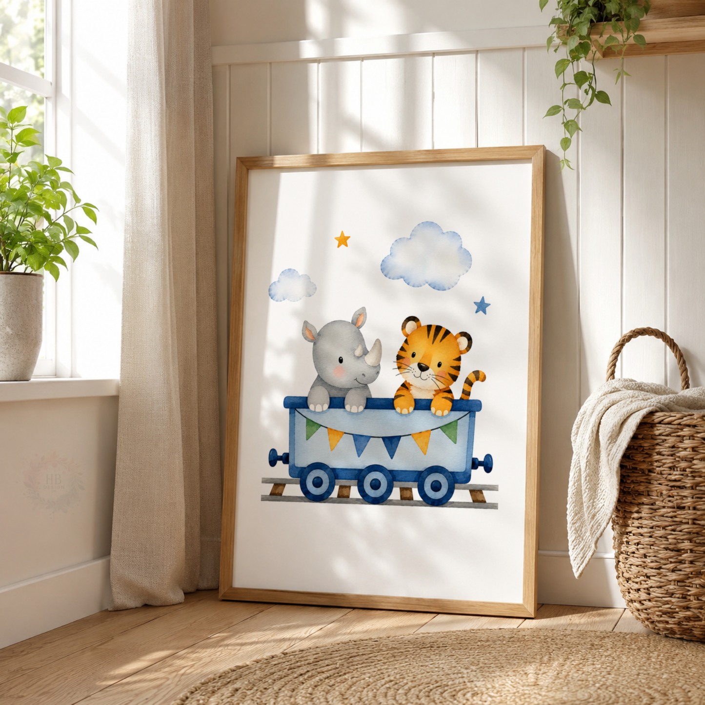 Safari Express – Set of 3 Animal Train Nursery Prints