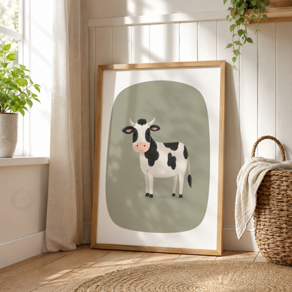 Farm Animal Nursery Prints – Pig, Cow & Sheep Wall Art Set