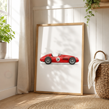 Vintage Racing Car Wall Art Set – Classic Green Red & Blue Car Prints