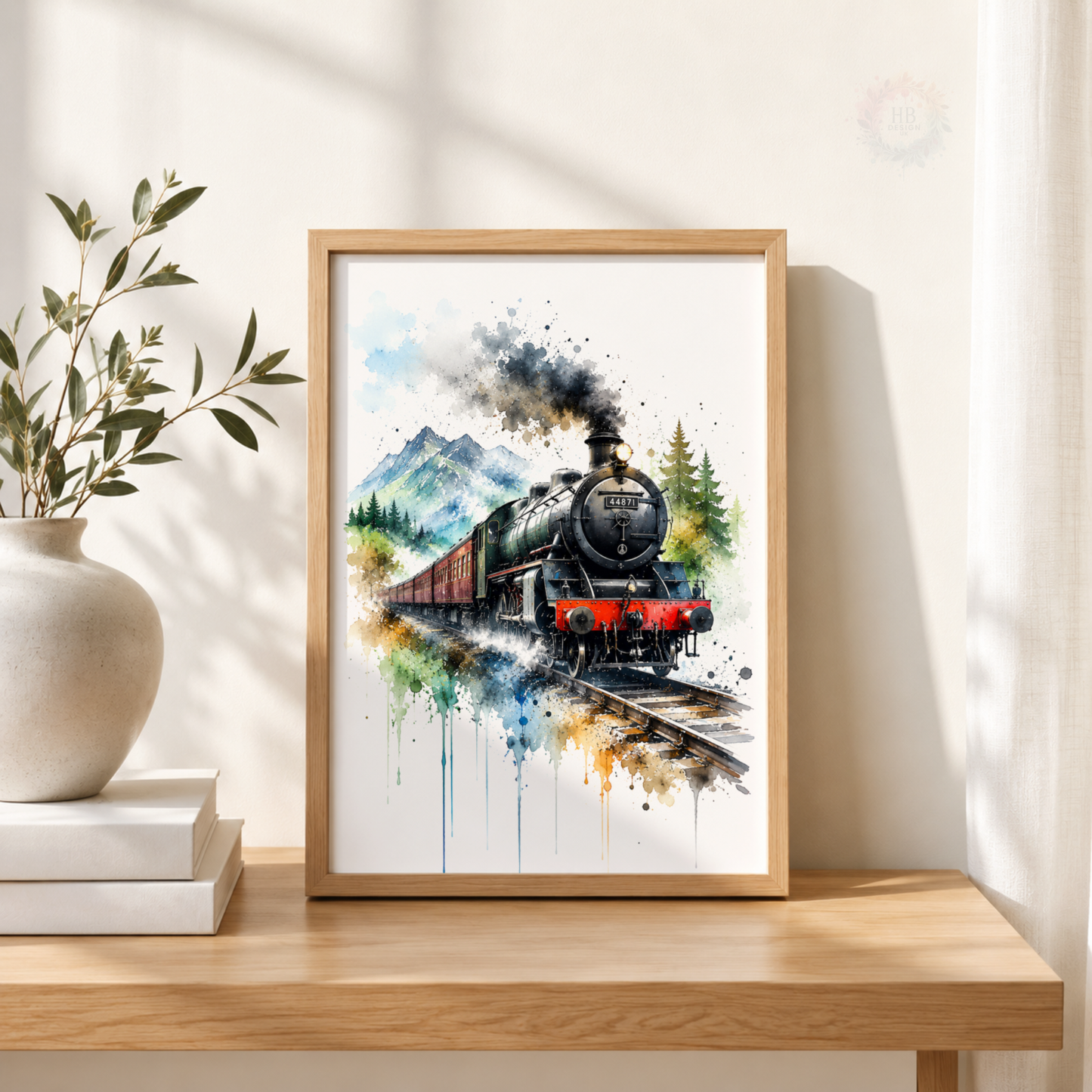 Steam Train Wall Art Set – Watercolour Railway Prints