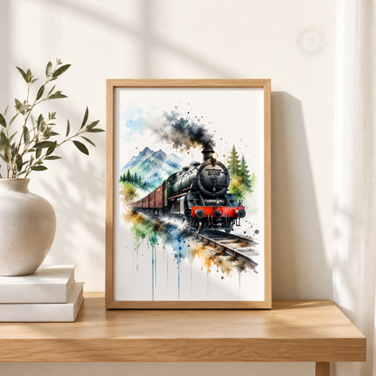 Steam Train Wall Art Set – Watercolour Railway Prints