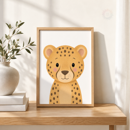Safari Animal Nursery Prints Set – Tiger Elephant & Leopard Wall Art