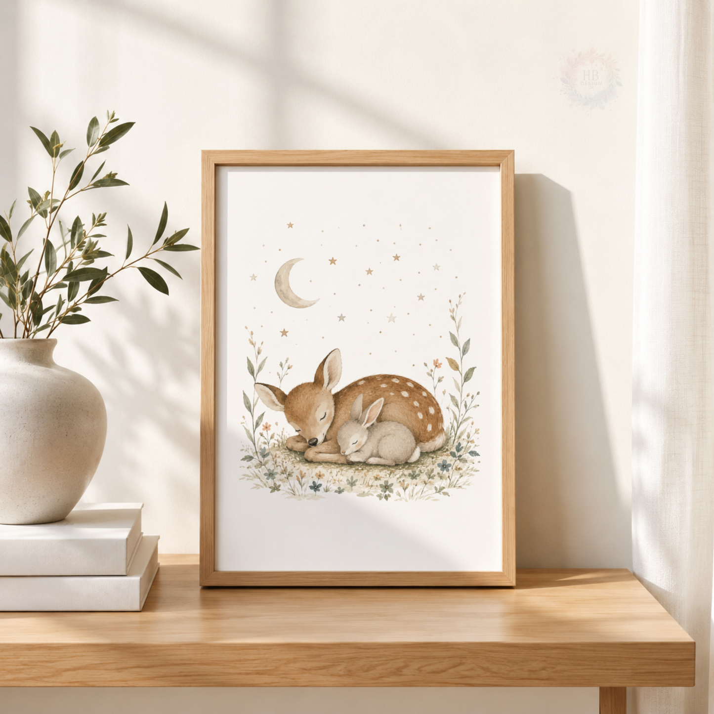 Woodland Animals Nursery Prints – Set of 3 Sleepy Forest Animal Wall Art