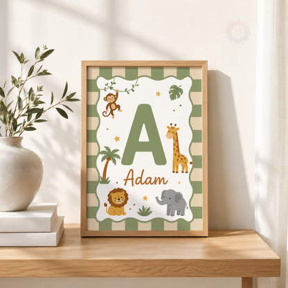 Safari Adventure – Personalised Set of 3 Nursery Prints