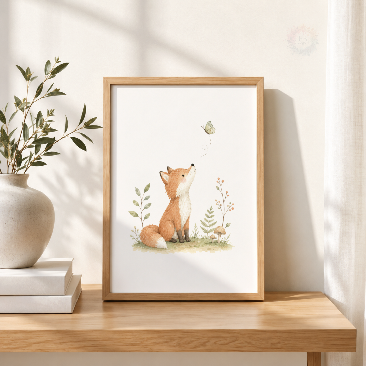 Woodland Animal Nursery Prints – Hedgehog, Fox & Deer Wall Art Set