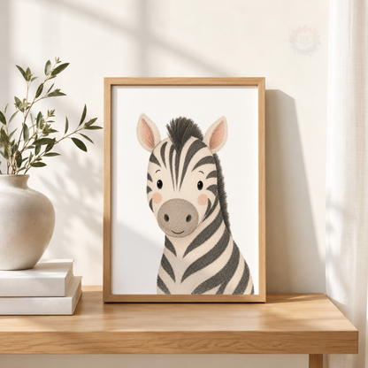 Safari Animal Nursery Prints Set – Lion Giraffe & Zebra Wall Art
