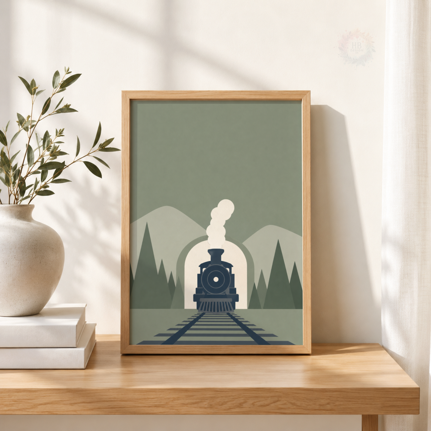Vintage Train Wall Art Set – Mountain Railway Nursery Prints