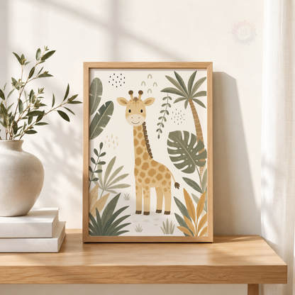 Safari Animal Nursery Prints – Set of 3 Lion, Giraffe & Elephant Jungle Wall Art