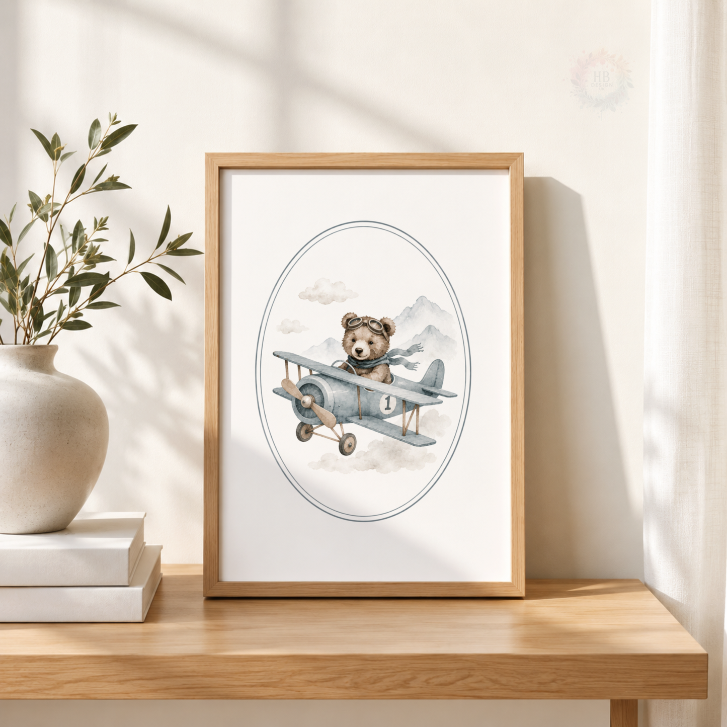 Vintage Teddy Bear Transport Wall Art Set – Nursery Adventure Prints