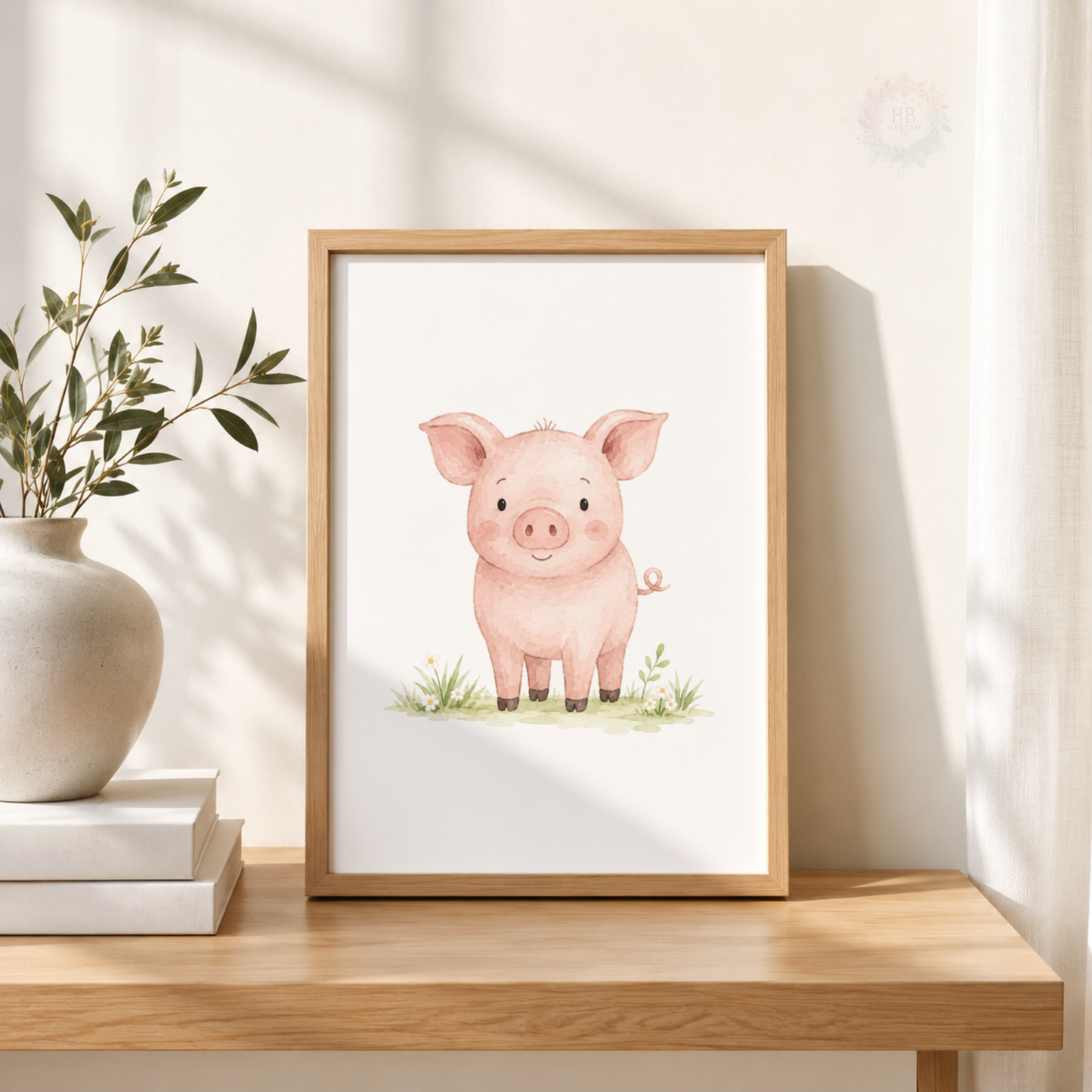 Farm Animal Nursery Wall Art Print Set – Sheep, Cow & Pig
