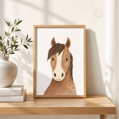 Farm Animal Nursery Wall Art Print Set – Pig, Cow & Horse