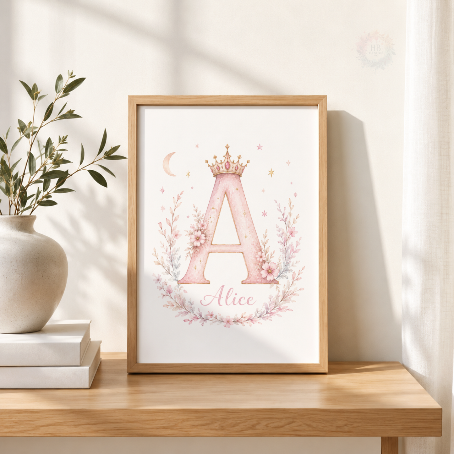 Personalised Princess Castle Prints – Set of 3 Pink Watercolour Nursery Wall Art