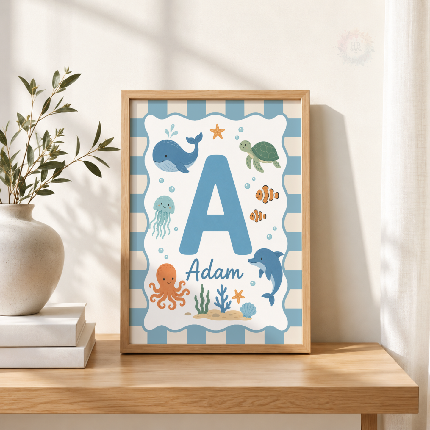 Under the Sea – Personalised Set of 3 Ocean Nursery Prints