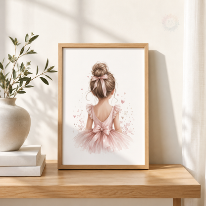 Pink Ballerina Nursery Wall Art Print Set – Ballet Dancer, Tutu & Ballet Shoes