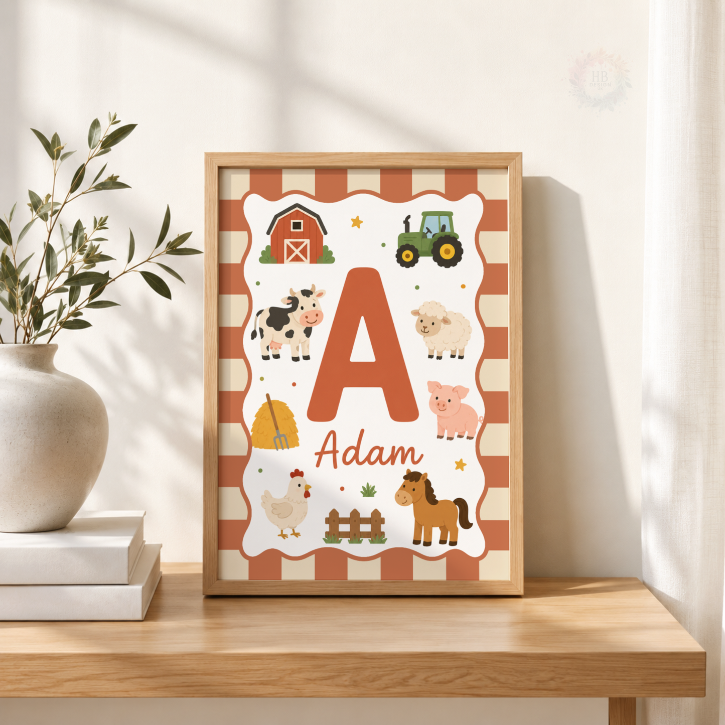 Little Farmyard – Personalised Set of 3 Farm Animal Nursery Prints