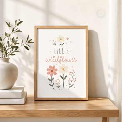 Personalised Wildflower Nursery Prints – Custom Name Floral Wall Art Set