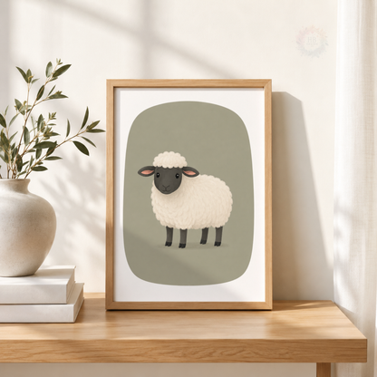 Farm Animal Nursery Prints – Pig, Cow & Sheep Wall Art Set