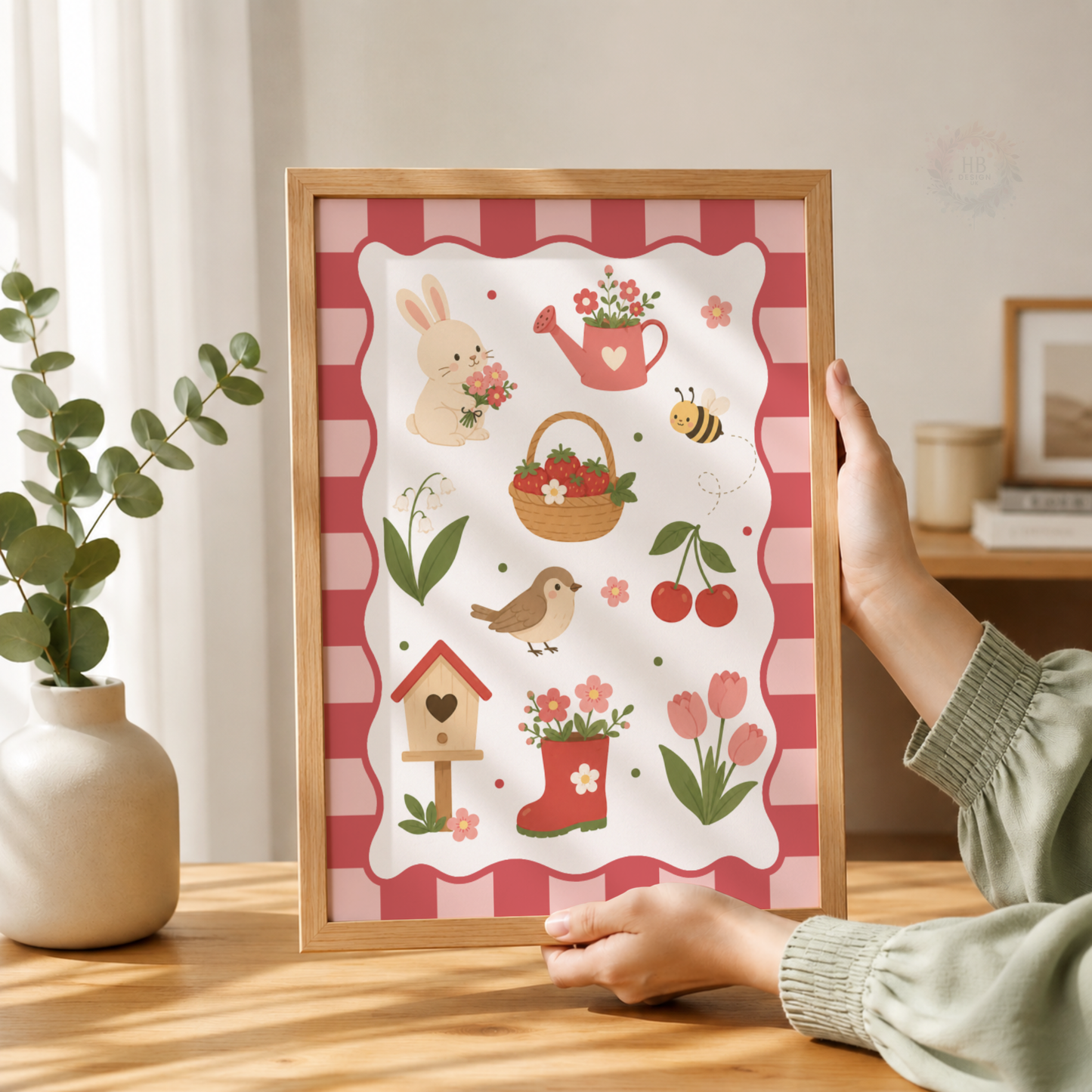 Strawberry Garden – Personalised Set of 3 Nursery Prints