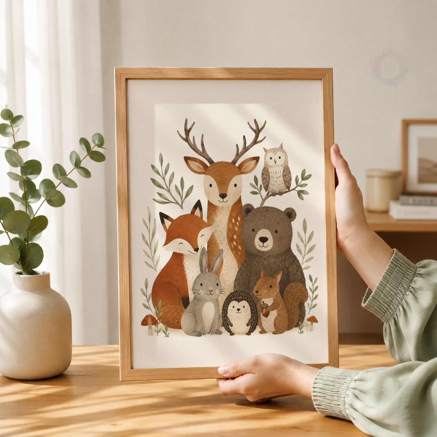 Woodland Animals Nursery Print – Forest Friends Kids Wall Art
