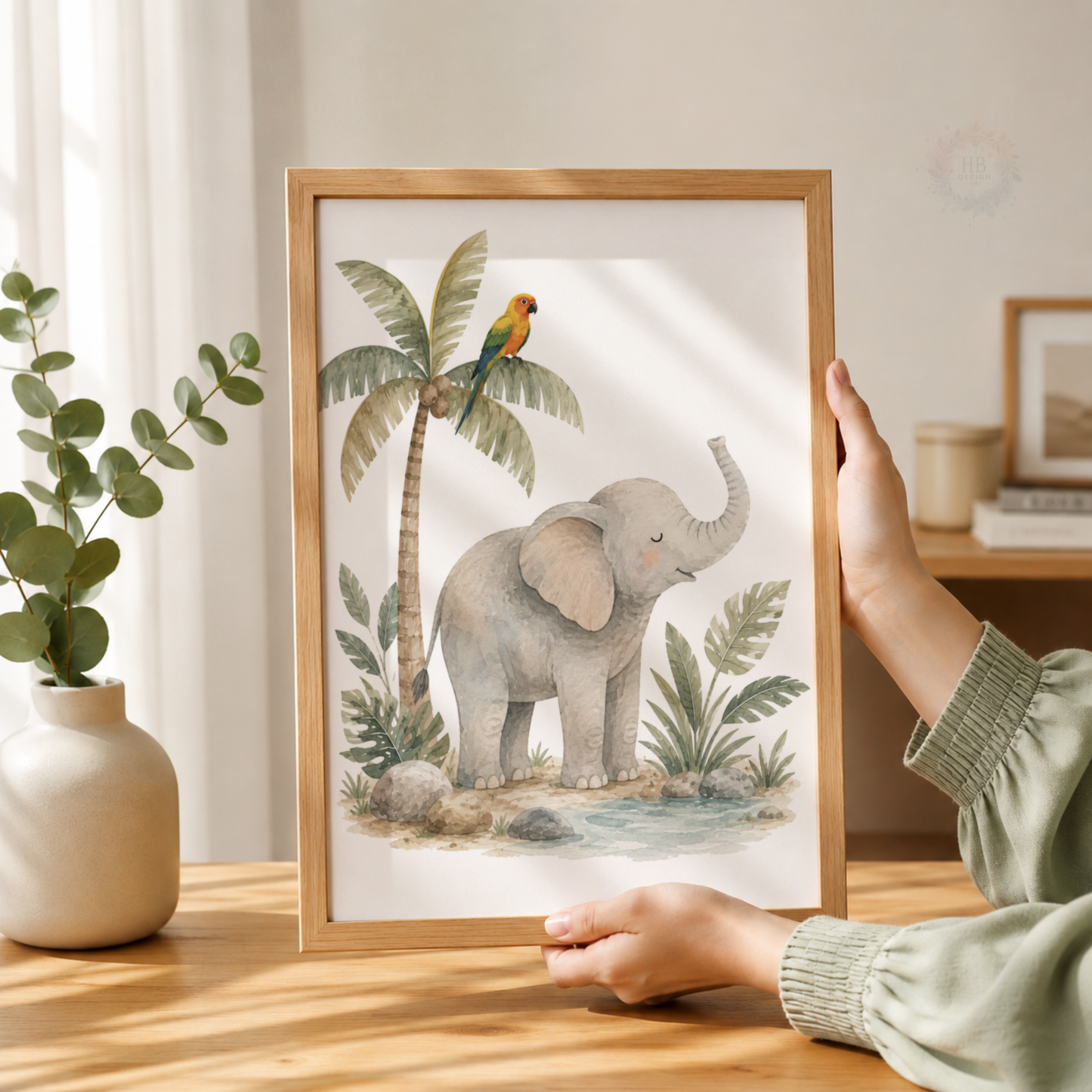 Safari Animals Nursery Prints – Set of 3 Jungle Animal Watercolour Wall Art