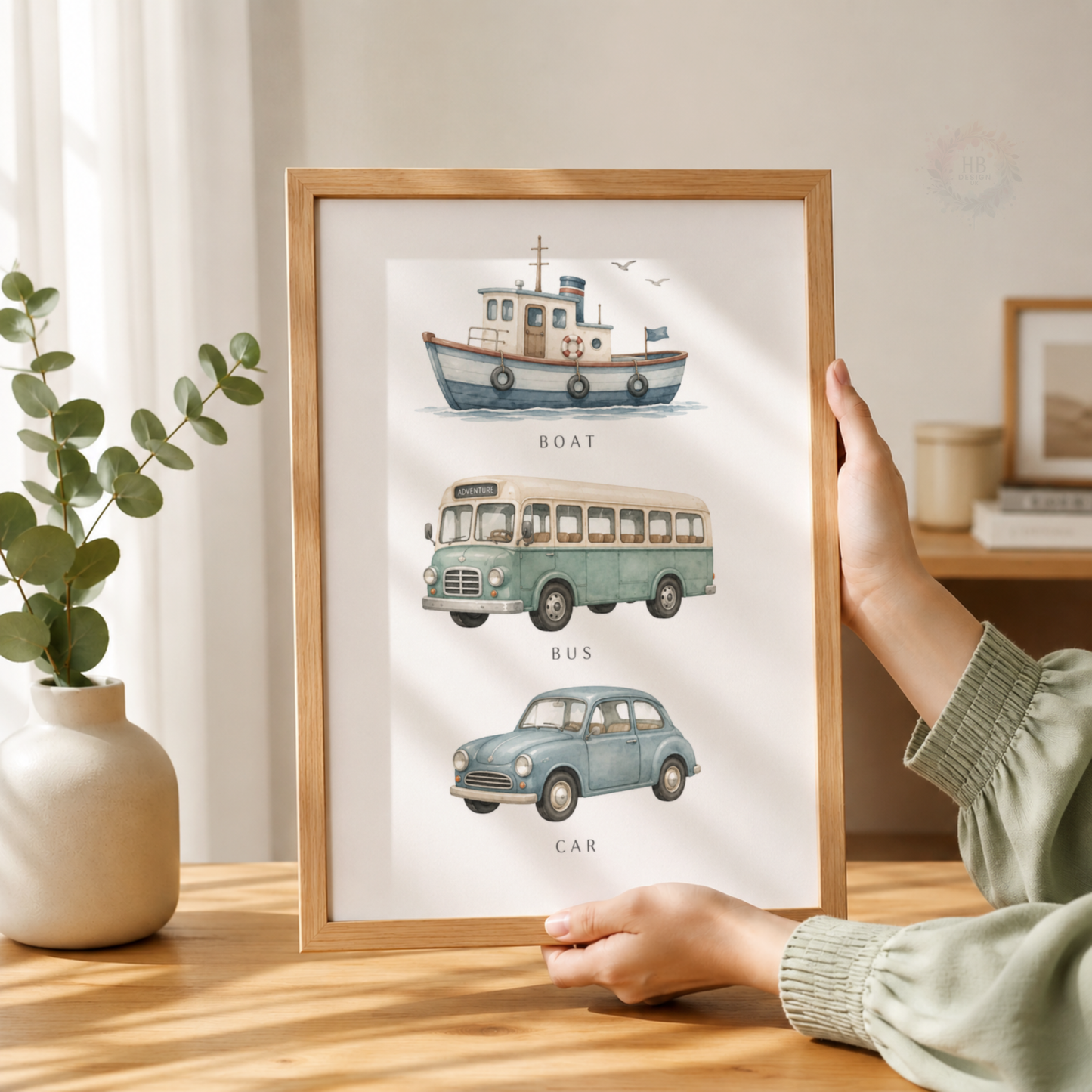 Vintage Transport Nursery Prints – Set of 3 Vehicle Wall Art for Boys’ Bedroom