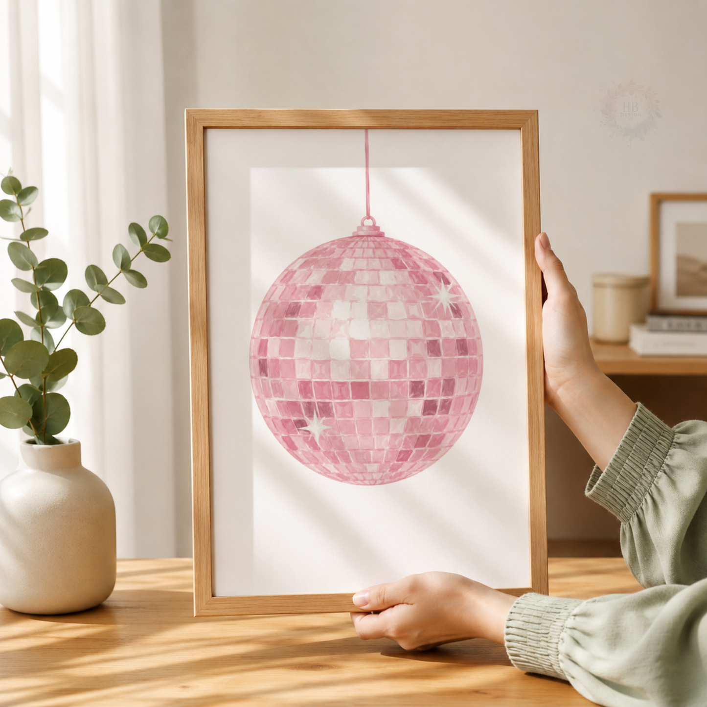 Pink Retro Wall Art Print Set – 8 Ball, Playing Card & Disco Ball