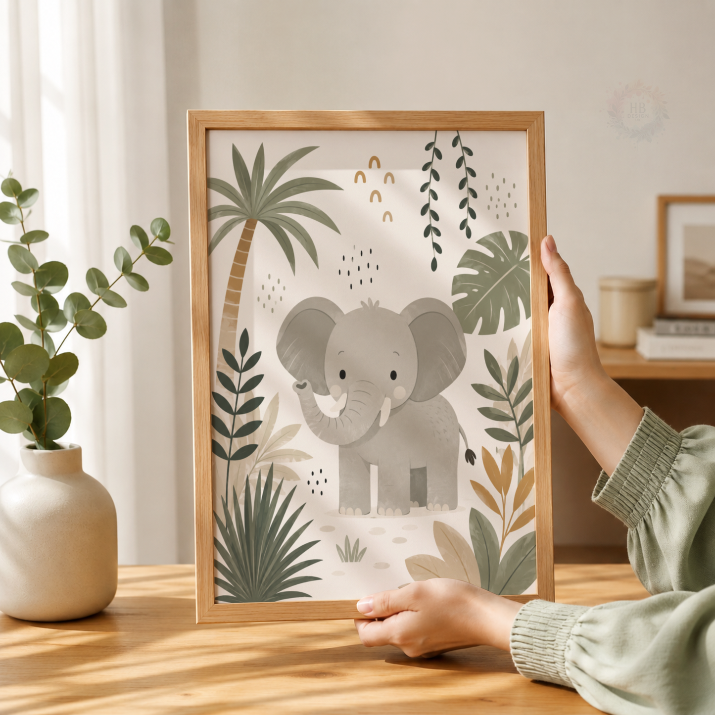 Safari Animal Nursery Prints – Set of 3 Lion, Giraffe & Elephant Jungle Wall Art