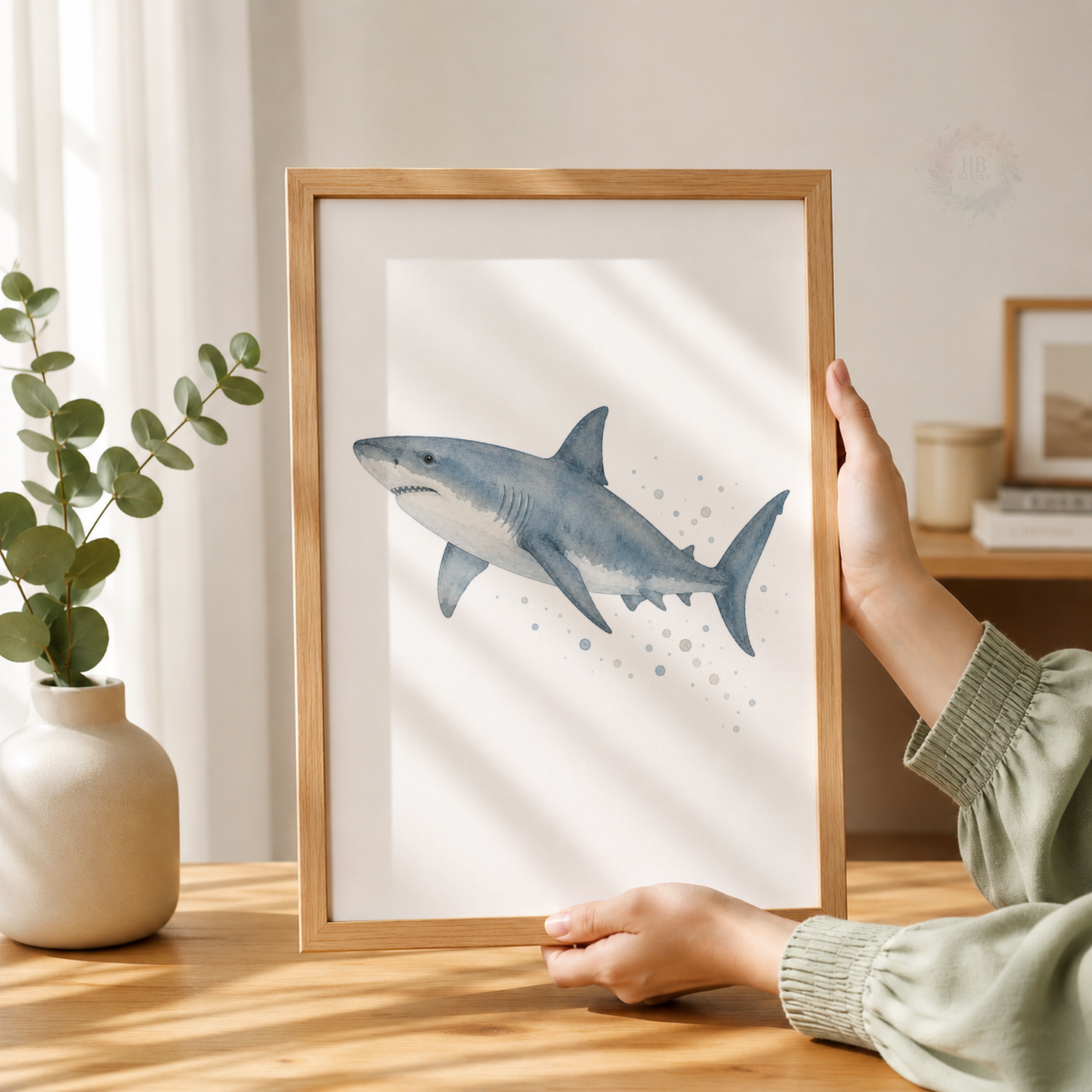 Ocean Animal Wall Art Print Set – Whale, Dolphin & Shark