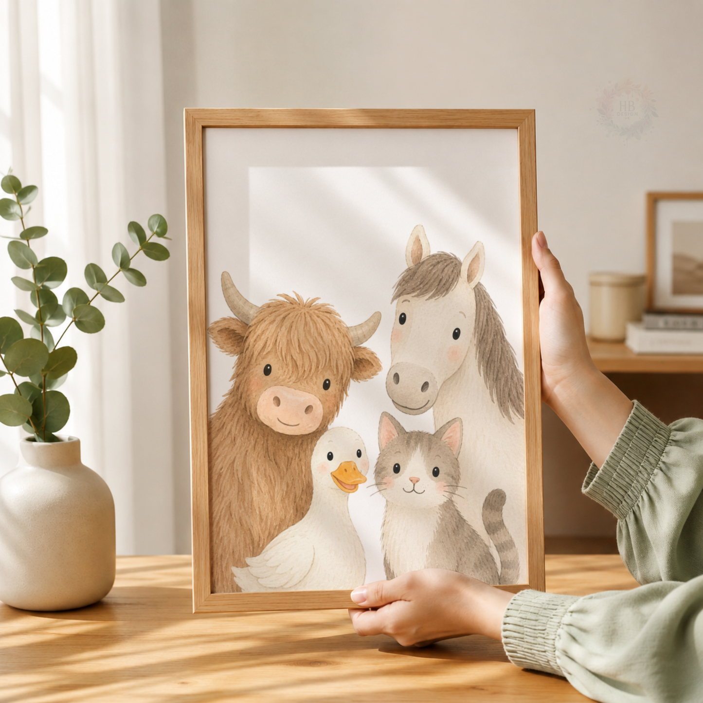 Cute Farm Animal Nursery Prints – Set of 3 Watercolour Farmyard Wall Art