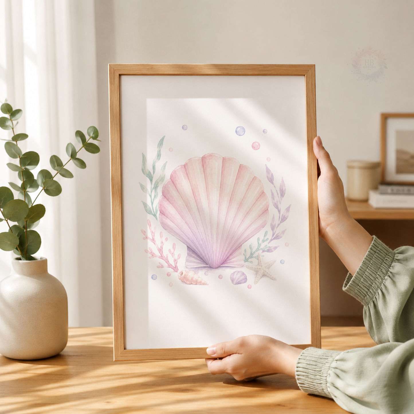 Mermaid Nursery Prints – Seashell, Pearl & Under the Sea Wall Art Set