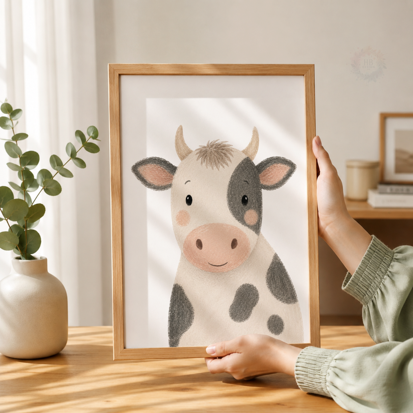 Farm Animal Nursery Wall Art Print Set – Pig, Cow & Horse