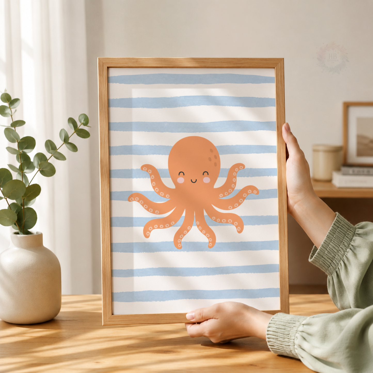 Under the Sea Nursery Wall Art Print Set – Turtle, Dolphin & Octopus