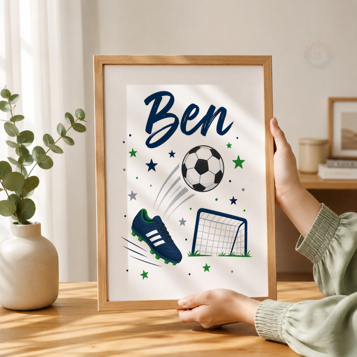 Football Brothers – Personalised Boys Bedroom Print Set
