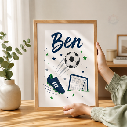 Football Brothers – Personalised Boys Bedroom Print Set