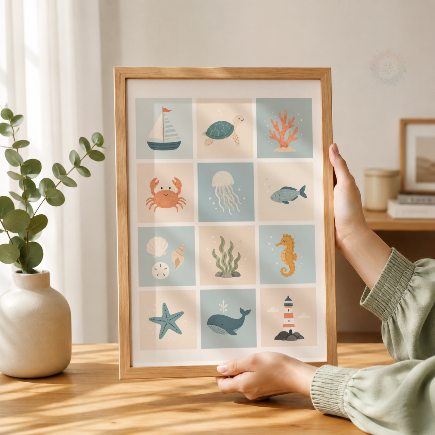 Personalised Ocean Wall Art Set – Adam Under the Sea Nursery Prints