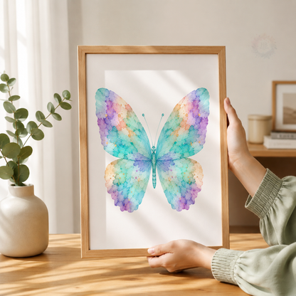Pastel Butterfly Wall Art Print Set – Girls Bedroom & Nursery Decor