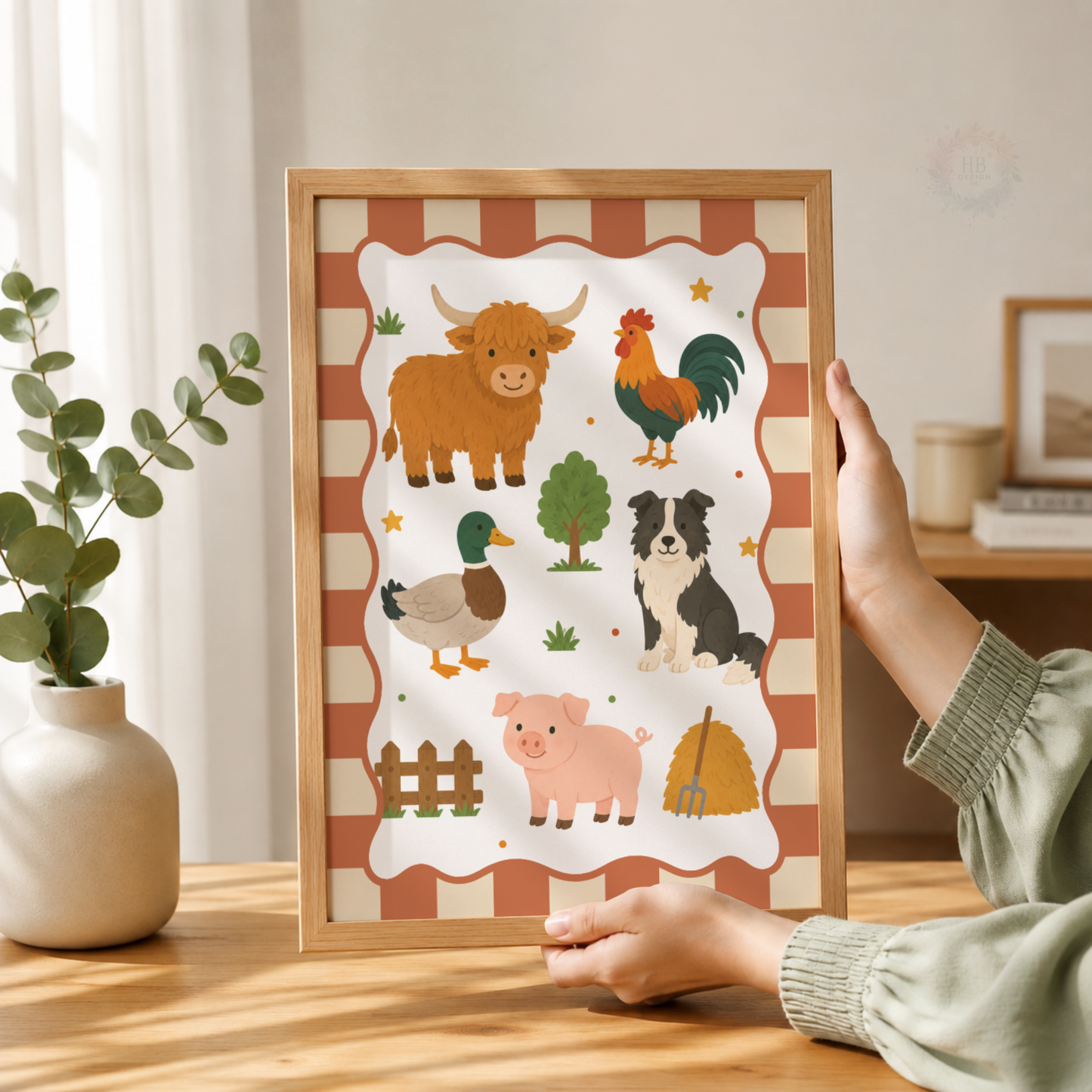Little Farmyard – Personalised Set of 3 Farm Animal Nursery Prints