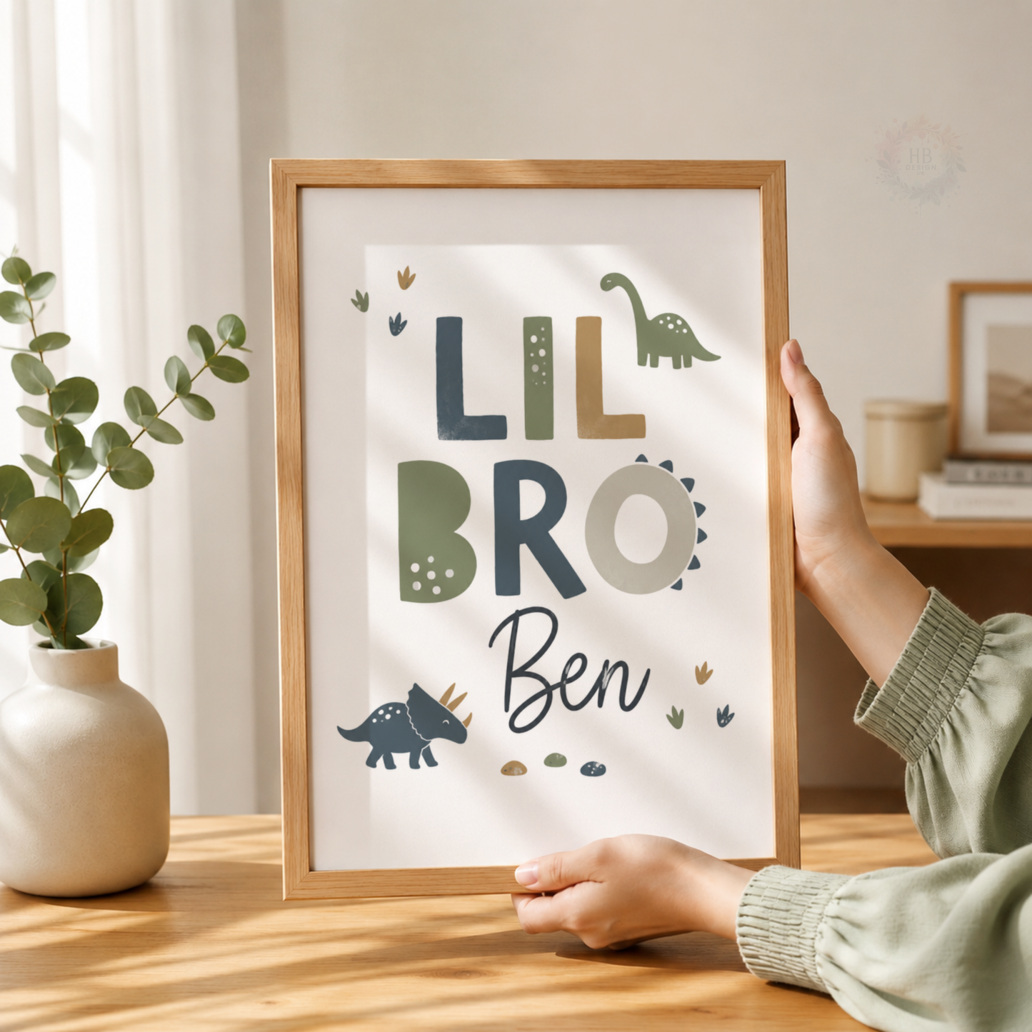 Dinosaur Brothers – Personalised Big Bro & Lil Bro Print Set