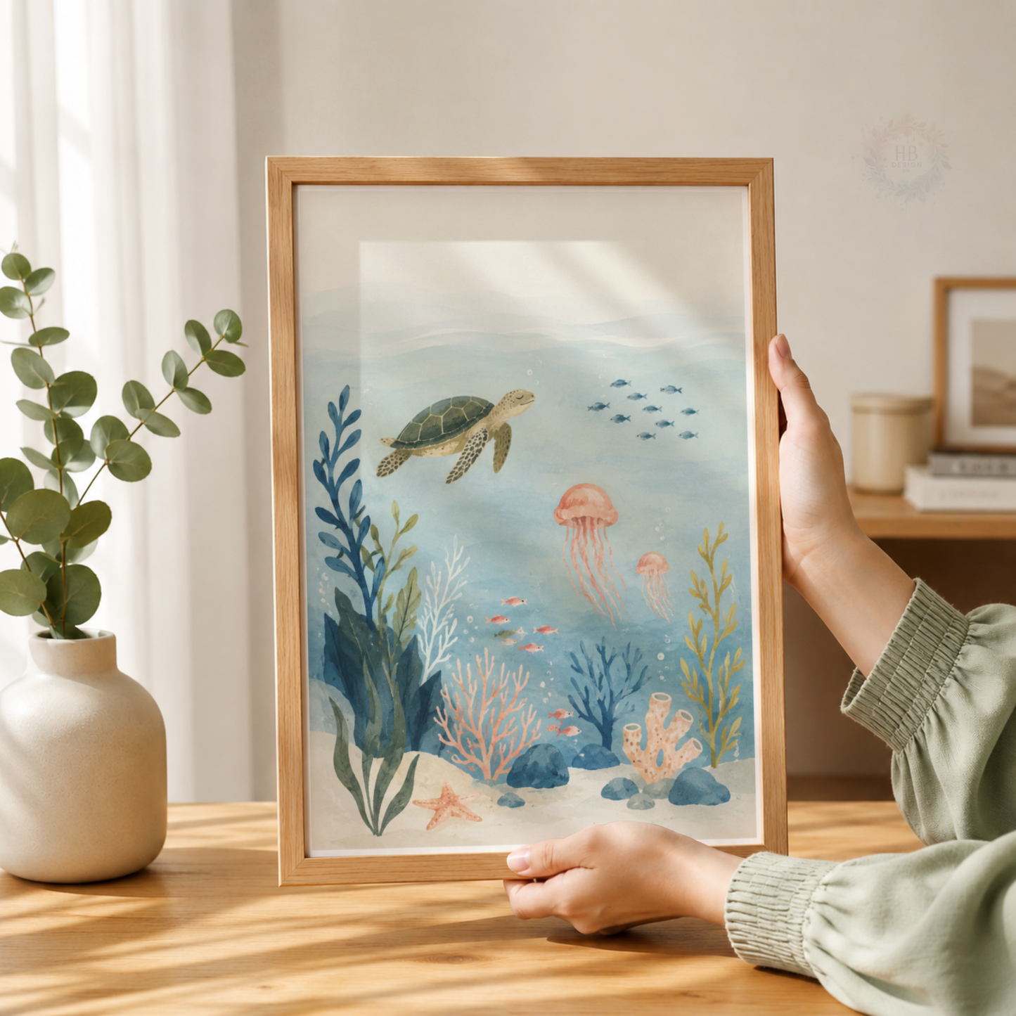 Under the Sea Nursery Print – Ocean Animals Kids Wall Art