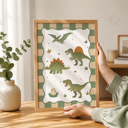 Dinosaur Adventure – Personalised Set of 3 Dinosaur Nursery Prints