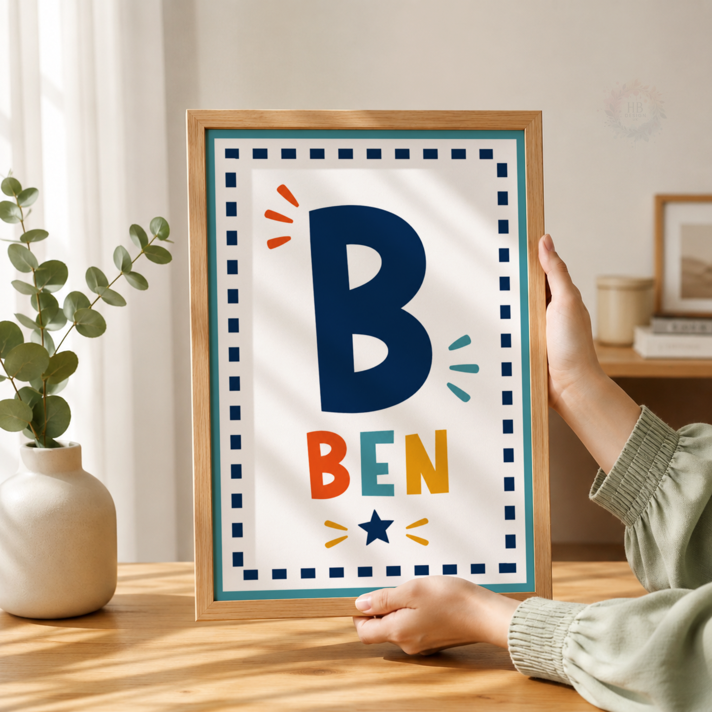 Personalised Brothers Initial Print Set – Colourful Boys Bedroom Wall Art