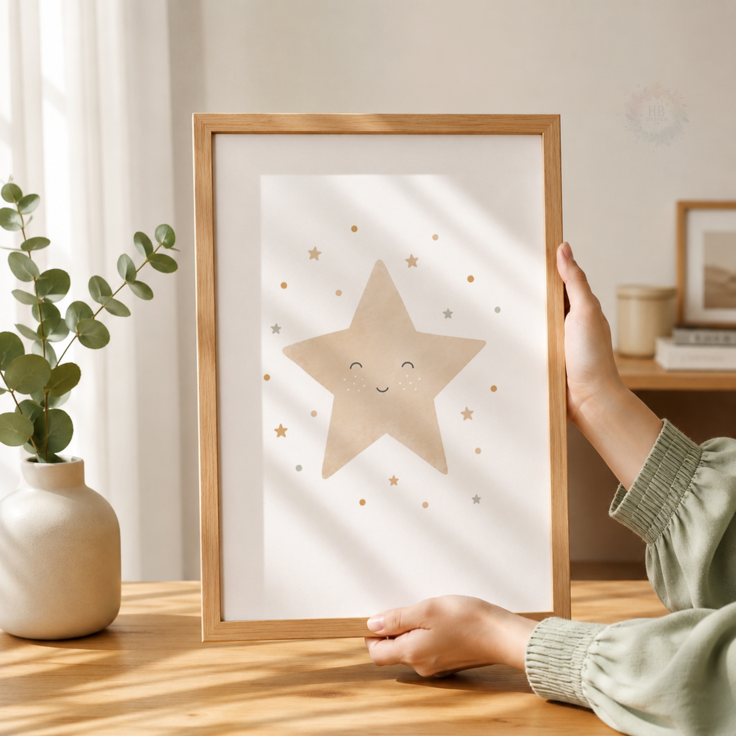 Sun Moon & Star Nursery Prints – Set of 3 Neutral Celestial Wall Art