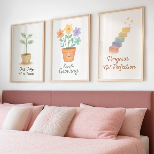 Gentle Growth Print Set - Rainbow & Positivity Collection Set of 3
