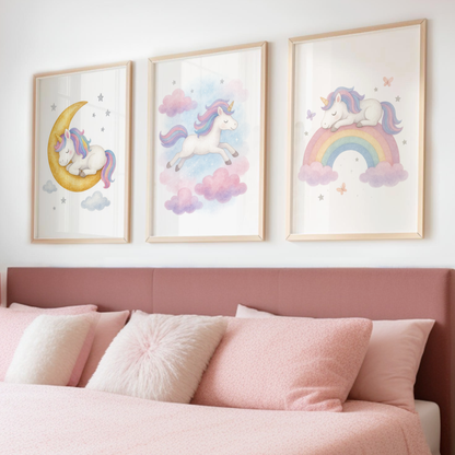 Dreamy Unicorn Adventures Print Set - Unicorns Collection Set of 3