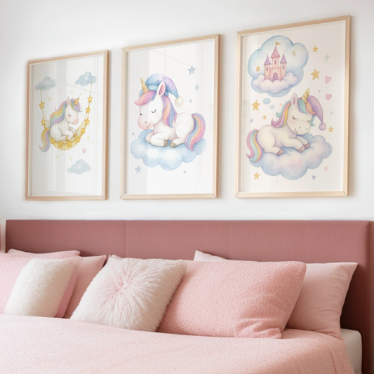 Starlight Slumber Unicorn Print Set - Unicorns Collection Set of 3