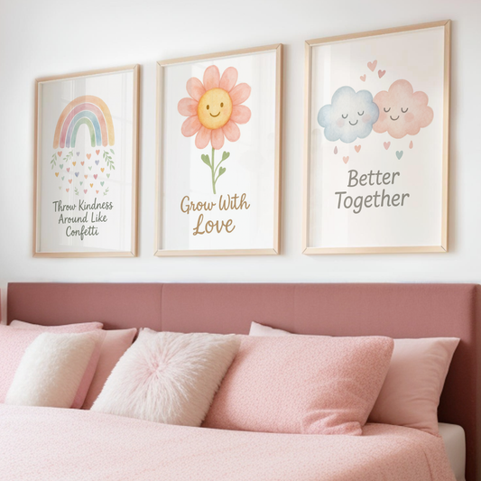 Radiate Kindness Print Set - Rainbow & Positivity Collection Set of 3