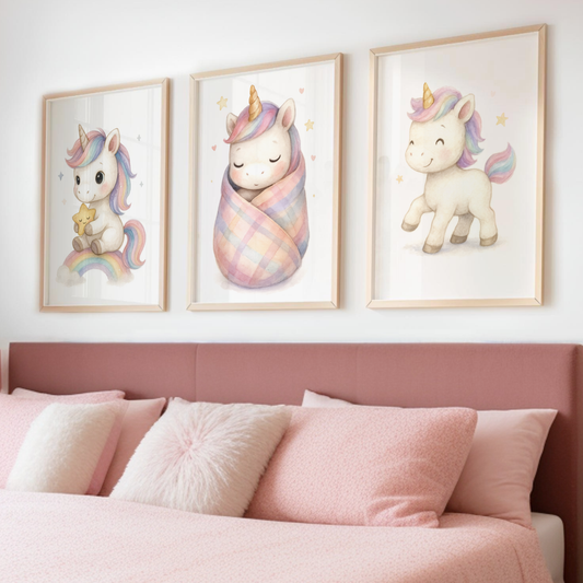 Baby Unicorn Print Set - Unicorns Collection Set of 3